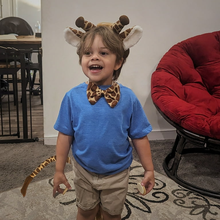 Safari Giraffe Zoo Animal Dress Up Kit Ears Headband Tail Tie Halloween Costume Safari Giraffe Zoo Animal Dress Up Kit Ears Headband Tail Tie Halloween Costume