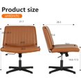 thumbnail image 2 of Criss Cross Chair Armless Cross Legged Office Desk Chair Adjustable Swivel Ergonomic Desk Chair No Wheels U Shaped Backrest with Wide Seat Native Sponge Computer Task Vanity Chair for Home Office, 2 of 6