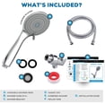 thumbnail image 6 of SparkPod High Pressure 3-Function Handheld Shower Head with 5 ft. Hose and Bracket - 3.75" Wide Angle Rain, Massage & Full Body Spray Modes - Luxury Design - Tool-less 1-Min Installation (Chrome), 6 of 8