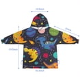 thumbnail image 7 of DarkBlue Cartoon Dinosaurs Planets Pattern Blanket Hoodies for Kids 6-13YR Oversize Wearable Blanket Hoodies for Boys Girls Teens, 7 of 7