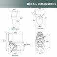 thumbnail image 4 of 19 Inch Tall Toilet for Seniors ADA High Toilet Seat Height 20” Comfort Bowl Height Toilet, Two-Piece Single Flush 1.28 GPF 12” Rough In, White,Round Bowl for Small Bathroom, 4 of 10