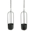thumbnail image 7 of Danya B. Walter 2-Piece Modern Black Metal Oval Hanging Planter Set with Chain Hanging Option, 7 of 7