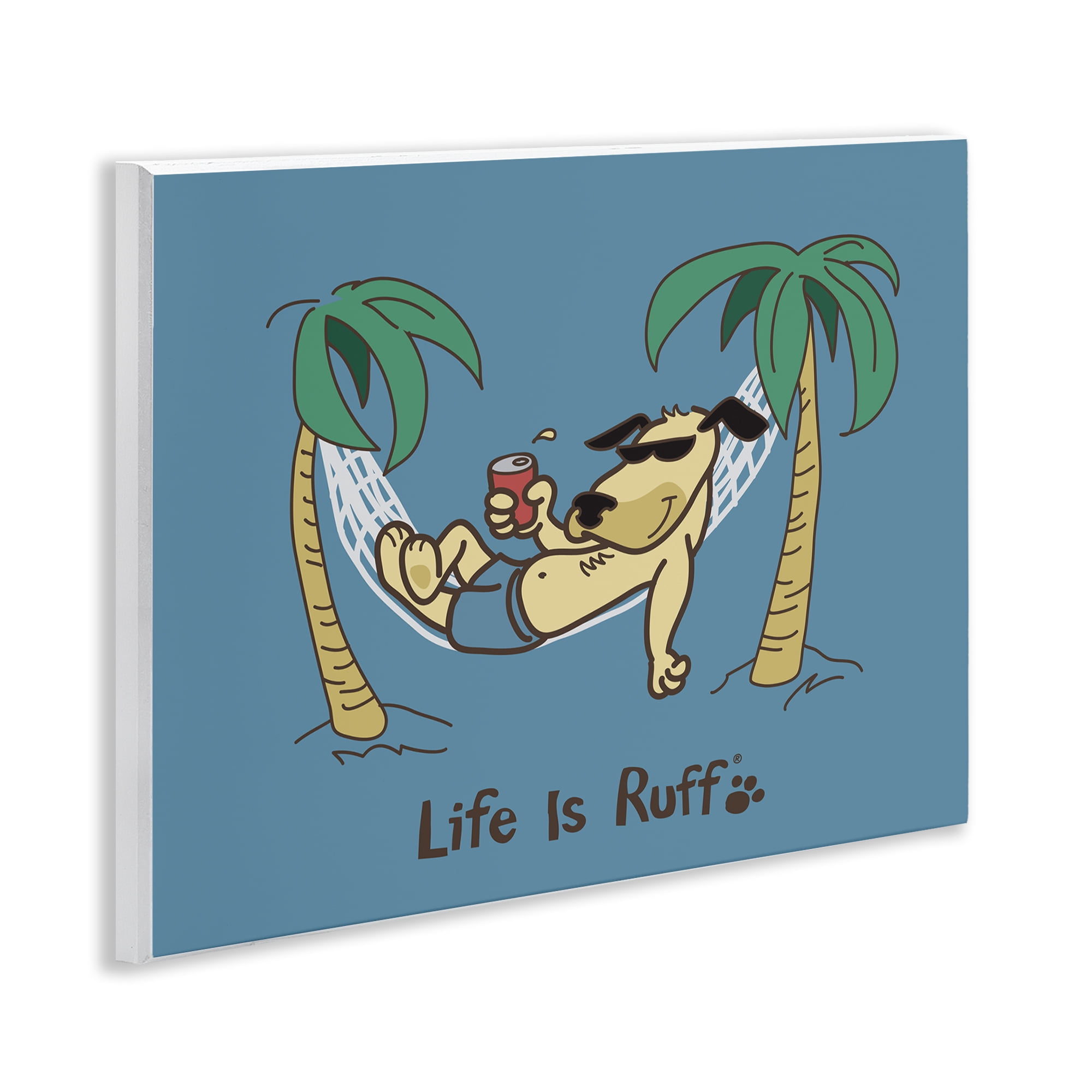Stupell Industries Tropical Dog on Hammock Animals Painting Unframed Art Print Wall Art, 14 x 11