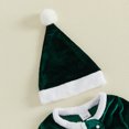thumbnail image 4 of Cjfdfy Newborn Baby Boy Girl Christmas Pajamas Outfit Footed Romper Long Sleeve Velvet Zipper Jumpsuit With Hat Infant Cute My First Christmas Fall Winter Holiday Outfit 0-6 Months, 4 of 8