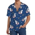 thumbnail image 1 of Balery Cute Shark Camisa Casual de Manga Corta con Botones para Hombre, Texturizada, Estilo Cubano, para Playa, Verano-X-Large, 1 of 5
