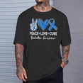 thumbnail image 2 of Peace Love Cure Type 1 Diabetes Awareness T1d Ribbon Blue TShirt, 2 of 6