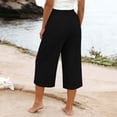 thumbnail image 5 of JIAYUE Women's Pants Solid Color Calf Length Loose High Waist Pocket Comfortable Everyday Wear Trendy Bottoms For Women, 5 of 6