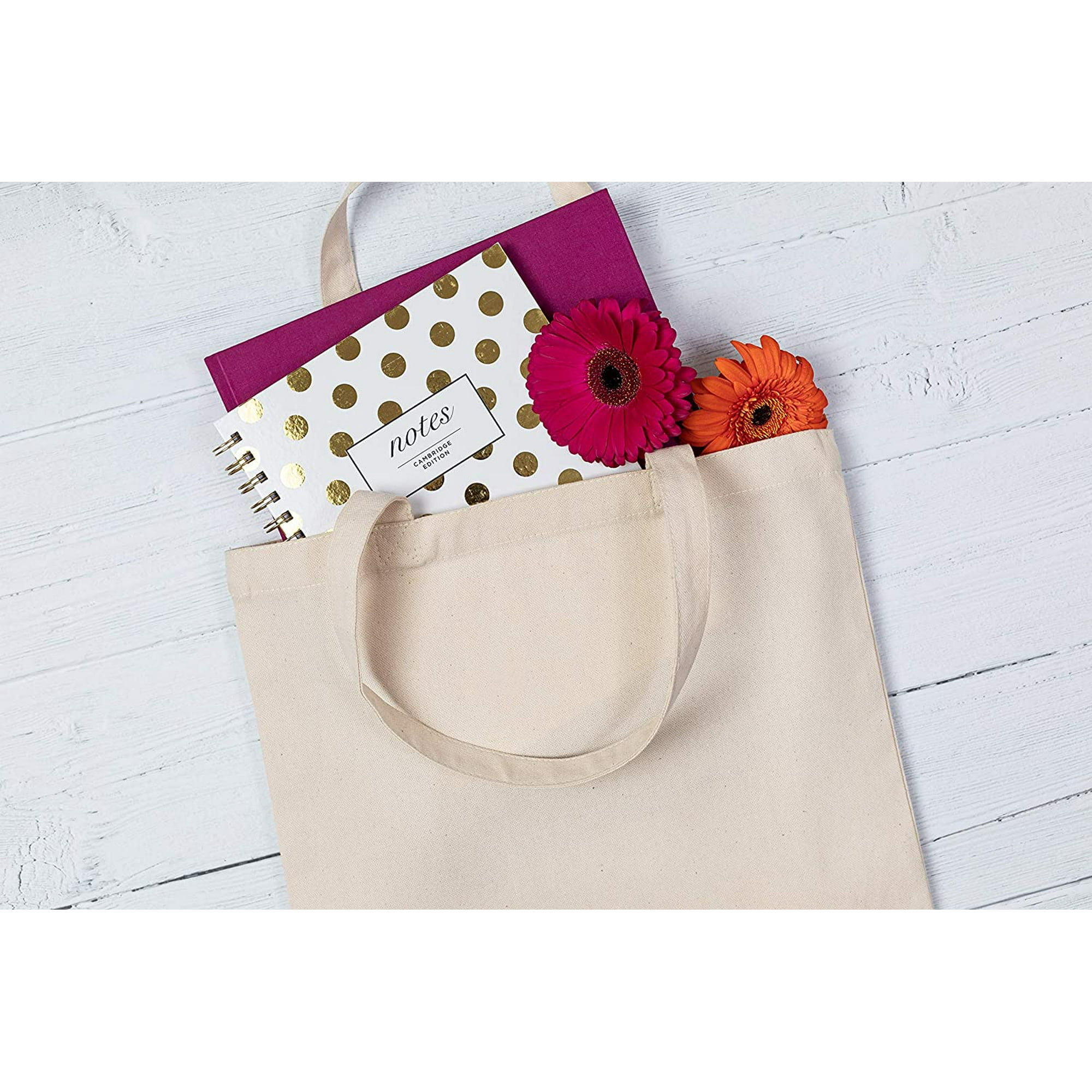 Canvas Tote Bags Plain Bulk for Crafts Washable Grocery Cotton Reusable Shopping Bag Blank Paintable Suitable for DIY Art Crafts Activities Giveaways and Promotions Walmart