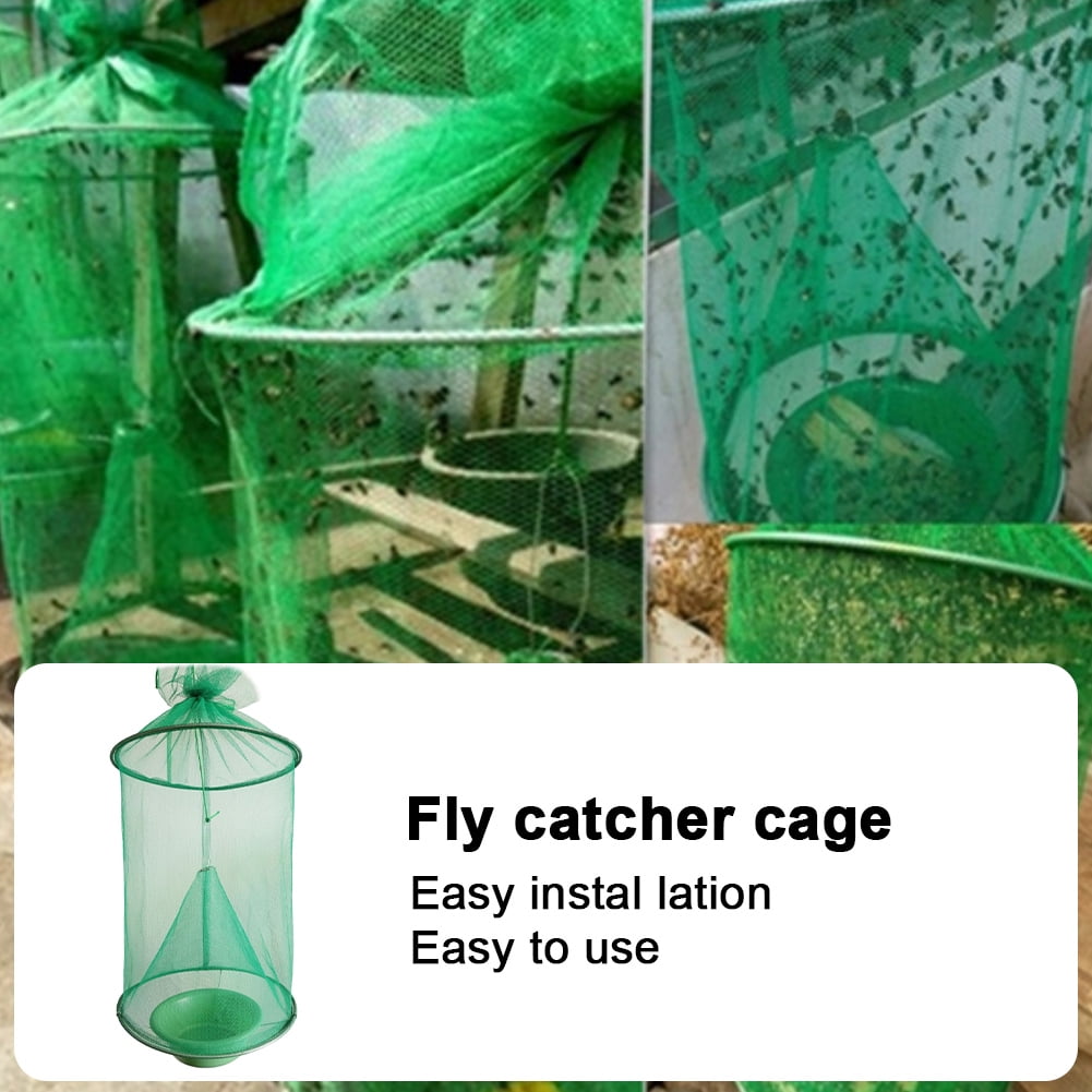 5 Pack Fly Traps Outdoor, Ranch Fly Traps Fly Catcher Cage for Indoor or Outdoor Family Farms, Park, Restaurants
