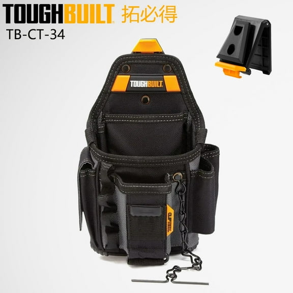 TOUGHBUILT Small Electrician Pouch Adjustable 13 Pockets With Rugged 6-Layer Construction Storage Toolkit
