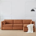 thumbnail image 4 of CHITA Oversized Modular Sectional Sofa Set with Storage Ottoman,Extra Large L Shaped Sofa Couch with Reversible Chaise,4 Seat Modern Modular Sofa for Living Room,Terracotta,112 inch Width, 4 of 13