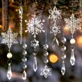 thumbnail image 1 of Ornamentos de Árbol de Navidad OuMuaMua 48 piezas de Copos de Nieve de Cristal Acrílico, 1 of 7