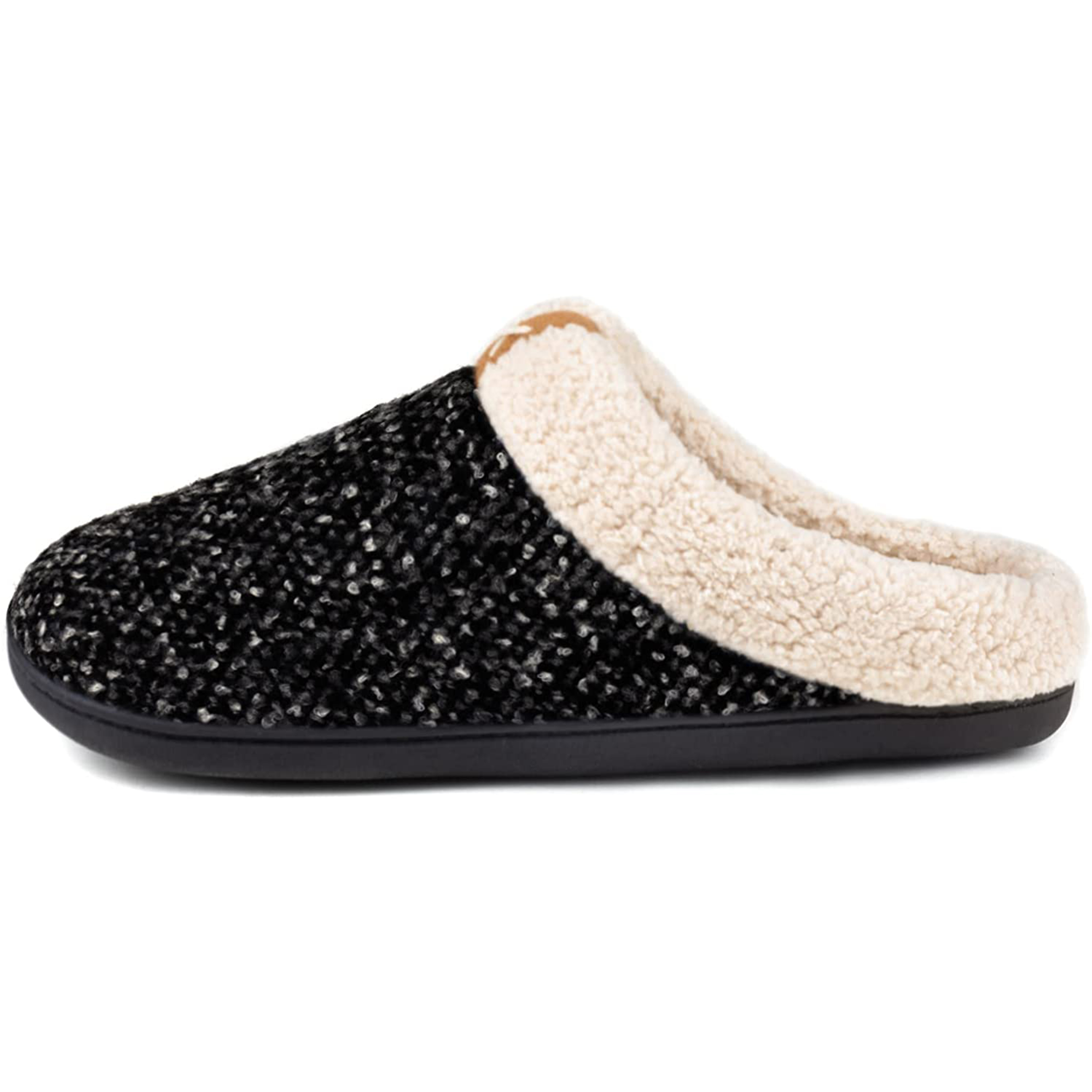 Men's Cozy Memory Foam Slippers with Fuzzy Plush Wool-Like Lining, Slip on Clog House Shoes with Indoor Outdoor Anti-Skid Rubber Sole - image 3 of 5