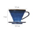 thumbnail image 2 of Goteador de café V60 de cerámica, cono para pour-over, alta temperatura, esmalte azul, pequeño, 2 of 8