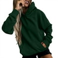 thumbnail image 2 of Daznico Sweatshirt for Women,Womens Slim Sweatshirts Pullover Hoodies Short Velvet Sweaters Long Sleeve with Pockets Winter Fall Outfits,Women's Hoodies & Sweatshirts(Color:Green,Size:XL), 2 of 4