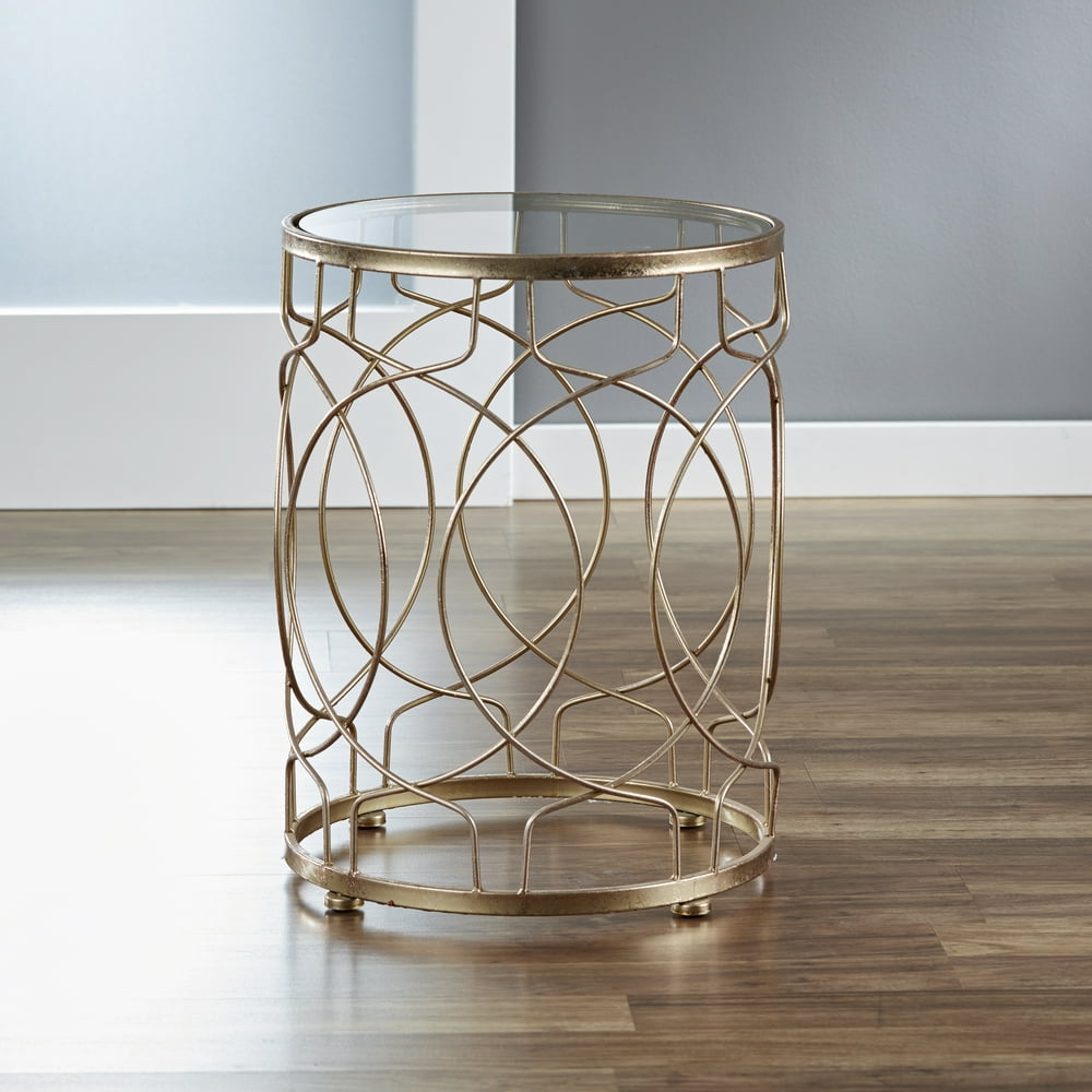 FirsTime & Co.® Loop Side Table in Gold, 17 x 17 x 22, American Crafted