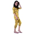 thumbnail image 3 of Moomaya Printed Cotton 3/4 Sleeve Shirt With Capri 2 Piece Nightwear Set Sleepwear For Womens, 3 of 7