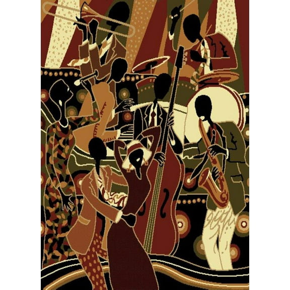 United Weavers Legends Area Rug 910-01230 Band Black Urban Music 5' 3" x 7' 2" Rectangle