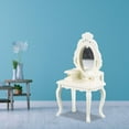thumbnail image 4 of kusrkot Rétro 1:12 Échelle Miniatures Poupée Dressing Table Meubles en Bois Modèle BJD Laiteux Blanc, 4 of 8