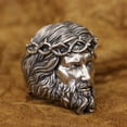 thumbnail image 4 of 925 Sterling Silver Jesus Christ Ring Biker Punk Jewelry TA400 Middle Model US Size 13, 4 of 17