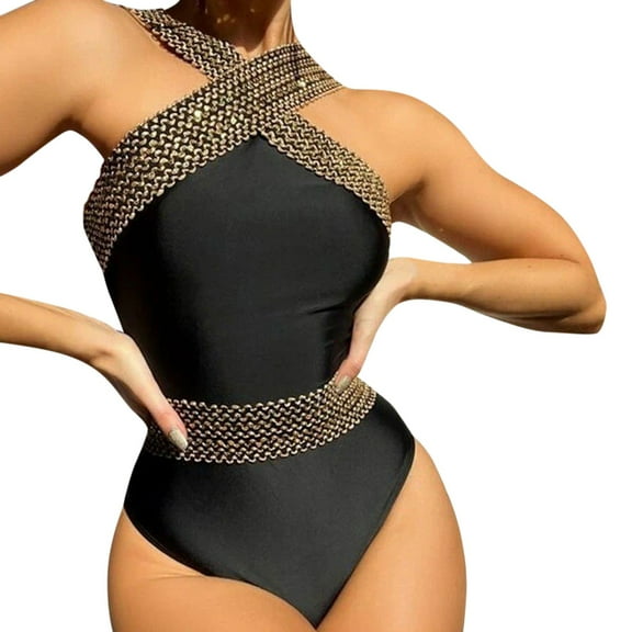 Sngxgn Women Swimsuit Tummy Control Bathing Suits Modest Full Coverage Swimwear(Black,XL)