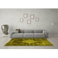 thumbnail image 3 of Ahgly Company Machine Washable Indoor Square Oriental Yellow Industrial Area Rugs, 4' Square, 3 of 4
