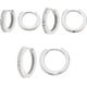 thumbnail image 1 of Juego de 3 pares de aros plateados para mujer, 3 tamaños, pequeños, piercings, aros de plata, 1 of 7
