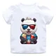 thumbnail image 3 of Camiseta de algodón con estampado de panda para niños y niñas, diseño bonito, DJ, hip-hop, panda, suave, cuello redondo, cómoda, 3 of 4