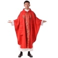 thumbnail image 3 of Casulla BLESSUME, vestimentas eclesiásticas para sacerdotes, clérigos, algodón rojo, 3 of 8