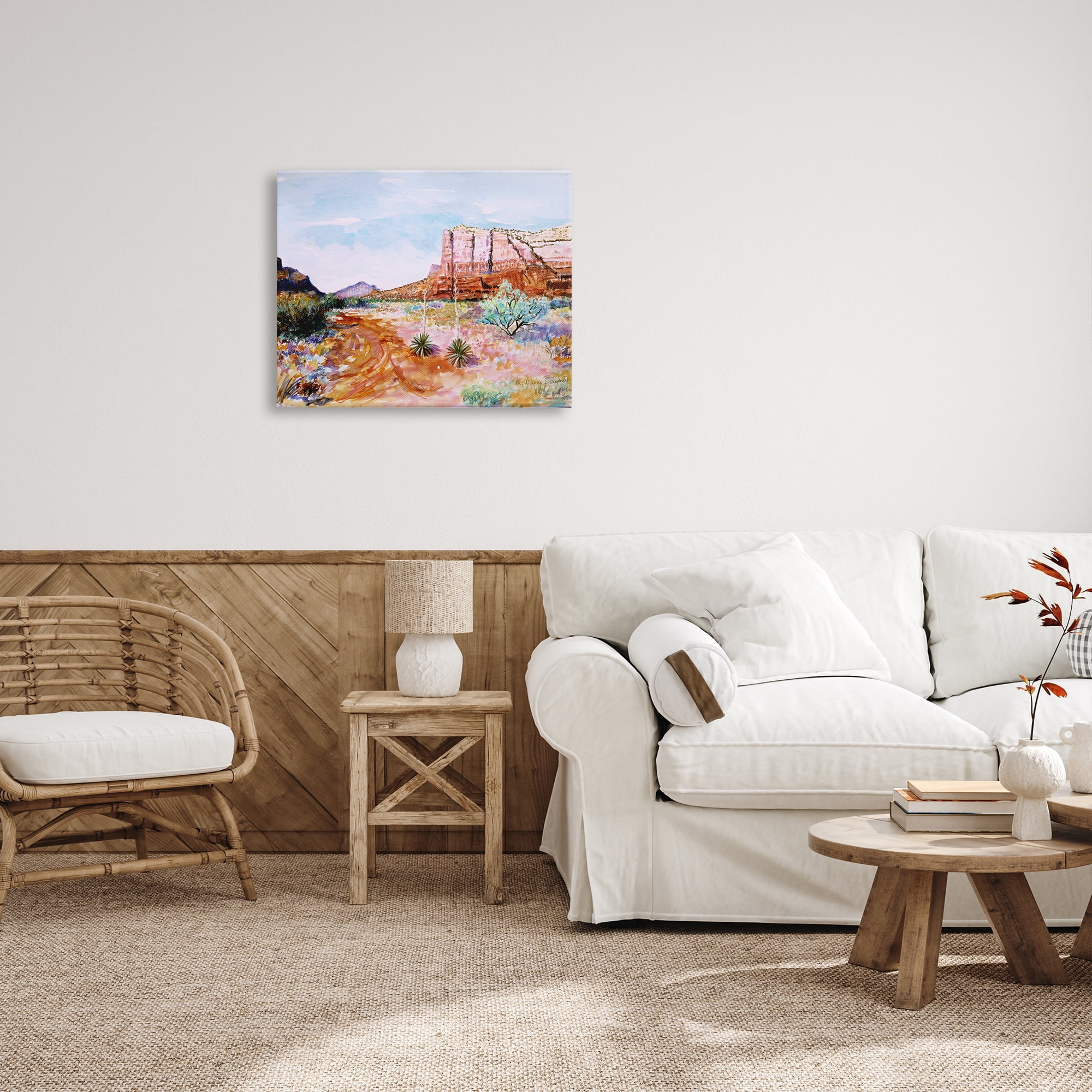 Stupell Industries Modern Desert Mesa Nature Painting Gallery Wrapped Canvas Print Wall Art, 30 x 24