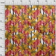 thumbnail image 2 of oneOone Silk Tabby Mustard Yellow Fabric Leaves & Flower Craft Projects Decor Fabric Printed By The Yard 42 Inch Wide, 2 of 4