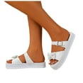 thumbnail image 1 of Sandales à Plateforme avec Nœud pour Femmes Plage Été Décontracté Semelle Épaisse Robe à Enfiler pour Marche en Extérieur, 1 of 5