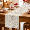 thumbnail image 5 of Table Runner - 120 Inch Long, Beige Boho Kitchen Dining Table Runner Dresser Scarves, Middle Century Ethnic Vintage Abstract Farmhouse Decor for Coffee Tables Wedding Party Banquet, 5 of 8