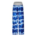 thumbnail image 3 of ICHUANYI Clearance Women's Pajama Pants Wide Leg Lounge Yoga Casual Loose Printed Fold Waist Pants ICHUANYI "ICHUANYI", 3 of 5
