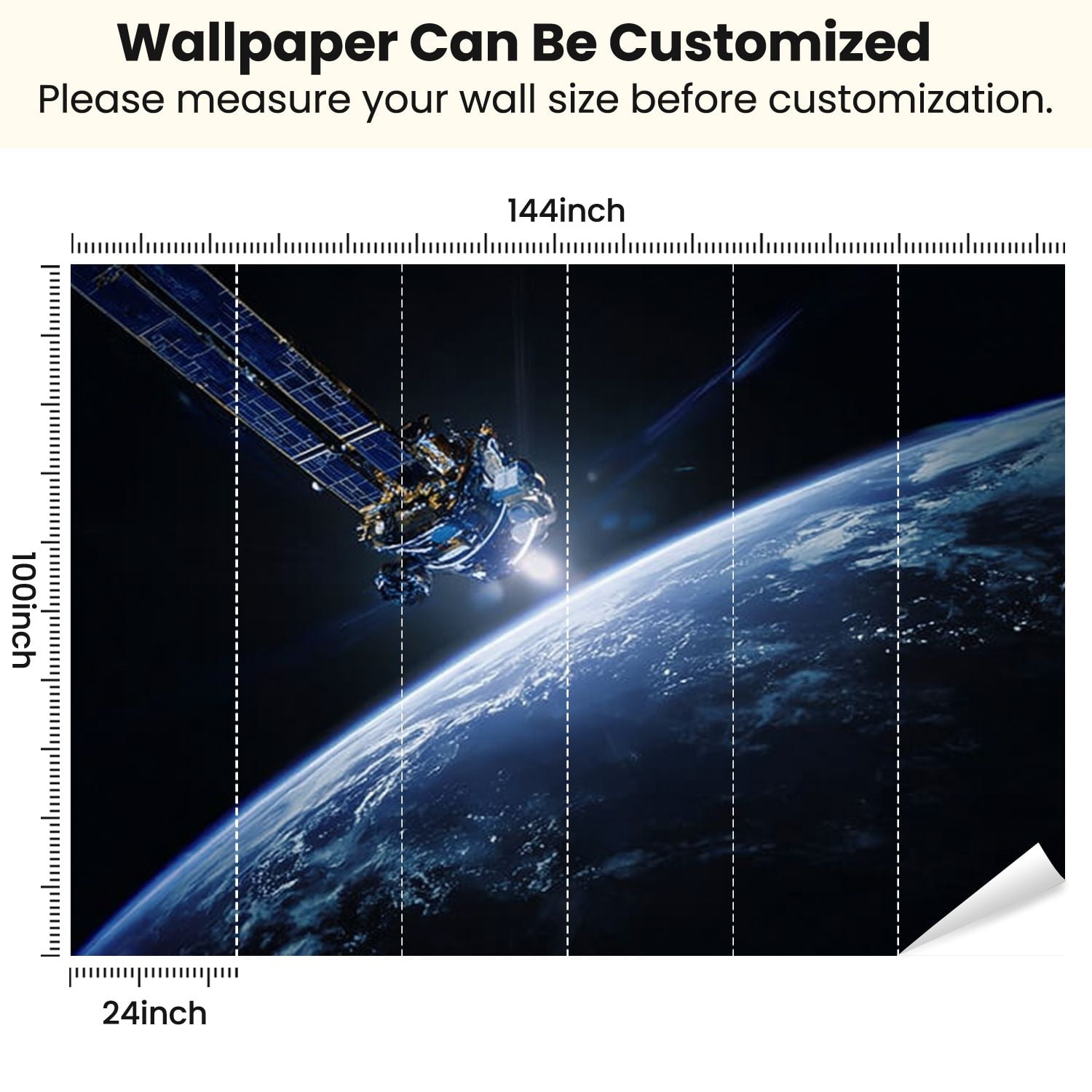 Peel and Stick Wallpaper Sunrise Space Modern Art Wall Mural Decor Self Adhesive and Removable 100in x 144in