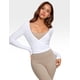 thumbnail image 4 of Remera INGIA de manga larga con escote en V y diseño cruzado con lazo blanca XL, 4 of 5
