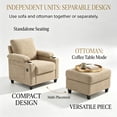 thumbnail image 6 of Aukfa Accent Chair with Storage Ottoman & Cup Holders, Convertible Sleeper Recliner Lounge Chair with Adjustable Backrest, USB-C Port & Side Pocket, Camel, 6 of 8