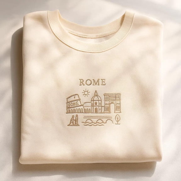 Rome Italy Personalised Sweatshirts / Fashion / Travel / Oversized / Perfect Fit / Embroidered