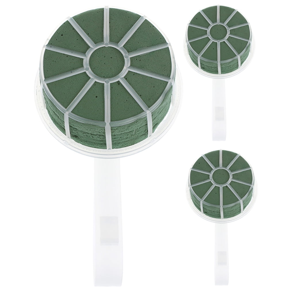 EXHUMKY 3pcs Flower Bouquet Carrier Plastic Green for Bridal Style with Support for Flowers
