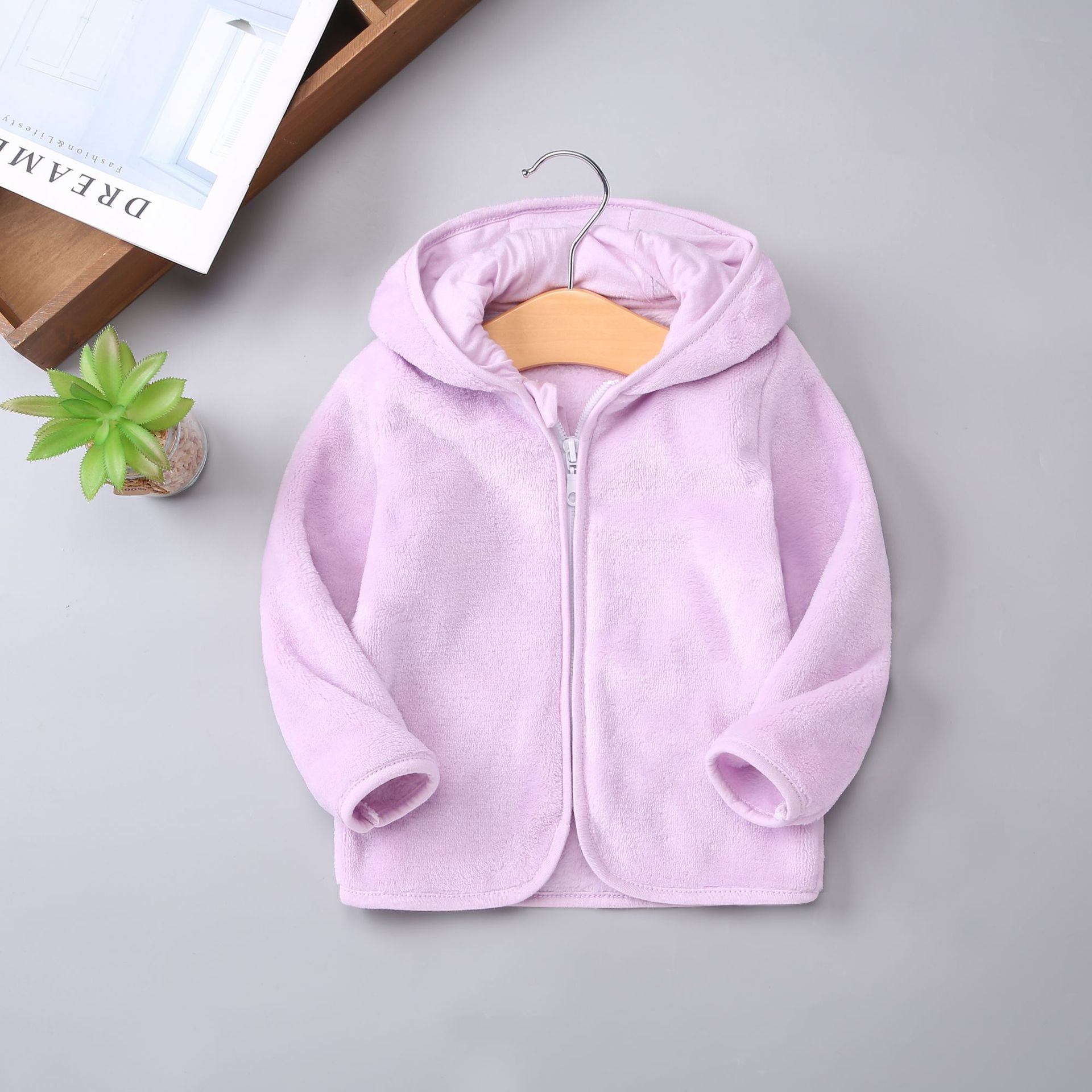 Baby Coat Children's Coral Down Coat Baby Clothes Thickened Warm Boys and Girls Hooded Top