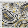 thumbnail image 2 of Soimoi Asian Paisley Print, Velvet Fabric, Decor Sewing Fabric by The Yard 54 Inch Wide,Decorative Fabric for Upholstery and Home Accents, White & Gray, 2 of 5