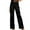 Black, variant on RYRJJ Women Faux Leather Pants Elastic High Waist Straight Wide Leg Pleather Casual Solid Trousers Side Snap Buttons Business Work Pants with Pockets(Brown,S)