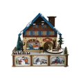 thumbnail image 1 of Caja de música navideña, adorno de madera, estilo vintage, artesanía, decoración navideña, figuras iluminadas para la casa, para chimenea, vacaciones, 1 of 9