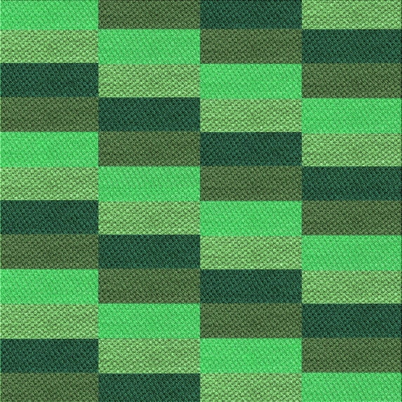 Ahgly Company Machine Washable Indoor Square Transitional Forest Green Area Rugs, 6' Square