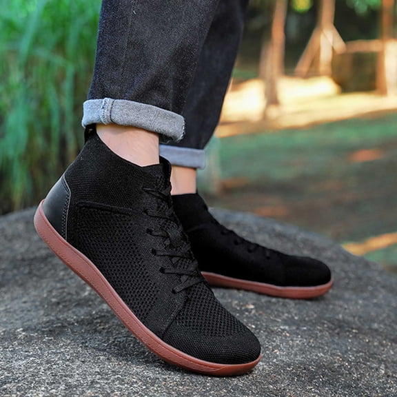 Men's High Top Minimalist Barefoot Shoes | Wide Toe Box Drop Sole