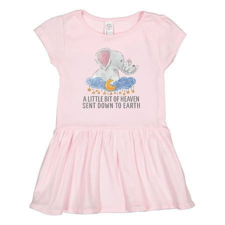 

Inktastic A Little Bit of Heaven Sent Down to Earth Cute Elephants Gift Toddler Girl Dress