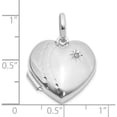 thumbnail image 2 of 14K White Gold Polished And Textured Diamond 18Mm Heart Locket (Width 18) (Length 25) - Jbsp, 2 of 5