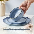 thumbnail image 2 of Onader 12 Piece Stoneware Dinnerware Sets, Plates and Bowls Dish Set for 4, Speckled Kitchen Dining Plates and Bowls, Dishwasher & Microwave Safe - Grey Blue, 2 of 9