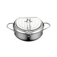 Deep Fryer Pot, Japanese Style Tempura Frying Pot with Lid, 4.4QT 304
