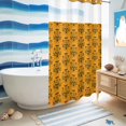 thumbnail image 5 of No Hook Shower Curtain with Built-in Rings - Halloween Haunted Pumpkin Grimace Washable Waterproof Fabric Bathroom Curtains for Hotel,Rentals, Stall 36 X 72 Inch , Orange Black, 5 of 9